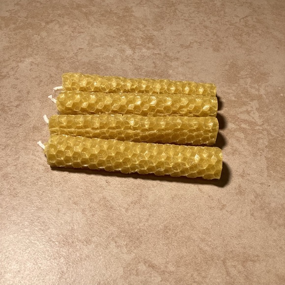 Meditation Handmade Beeswax Candles Set of Four Rolled with Intention - Picture 2 of 4